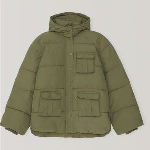 GANNI Puffer Jacket - olive green